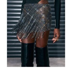 Holographic Sequin Mini Skirt - Sparkling Multicolor